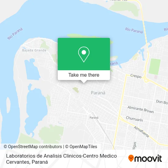 Mapa de Laboratorios de Analisis Clinicos-Centro Medico Cervantes