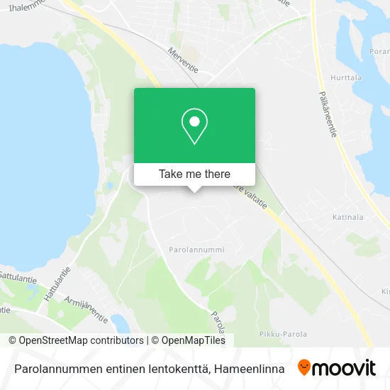 Parolannummen entinen lentokenttä map