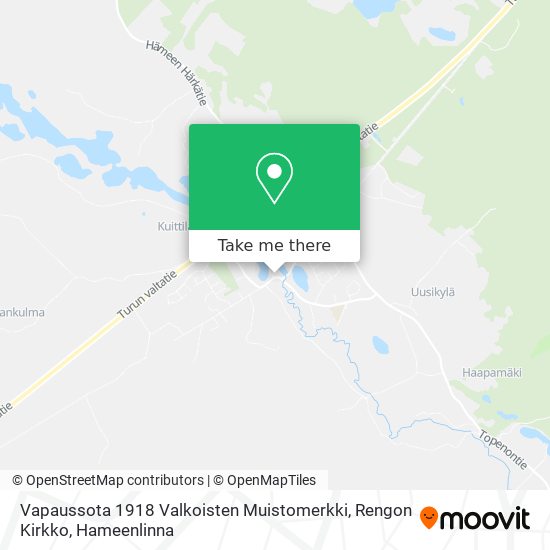 Vapaussota 1918 Valkoisten Muistomerkki, Rengon Kirkko map