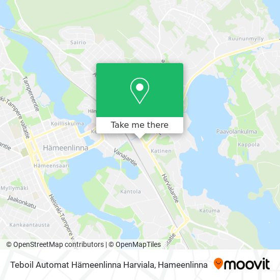 Teboil Automat Hämeenlinna Harviala map