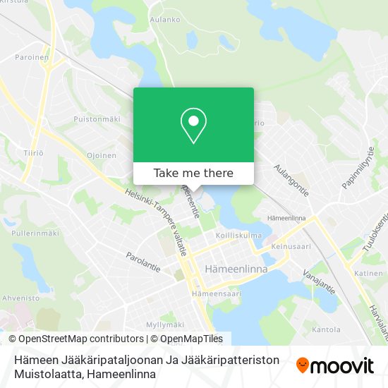 Hämeen Jääkäripataljoonan Ja Jääkäripatteriston Muistolaatta map
