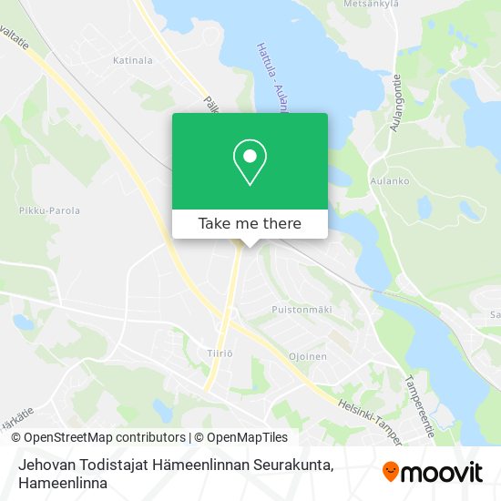 Jehovan Todistajat Hämeenlinnan Seurakunta map