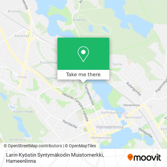 Larin-Kyöstin Syntymäkodin Muistomerkki map