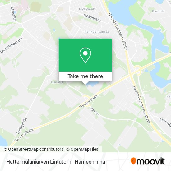 Hattelmalanjärven Lintutorni map