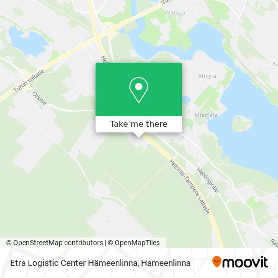 Etra Logistic Center Hämeenlinna map