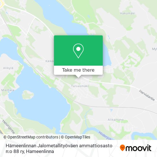 Hämeenlinnan Jalometallityöväen ammattiosasto n:o 88 ry map