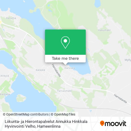 Liikunta- ja Hierontapalvelut Annukka Hinkkala Hyvinvointi Velho map