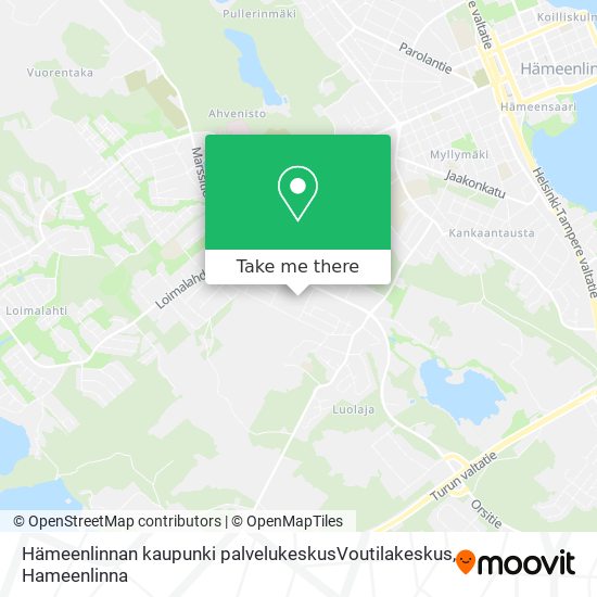 Hämeenlinnan kaupunki palvelukeskusVoutilakeskus map
