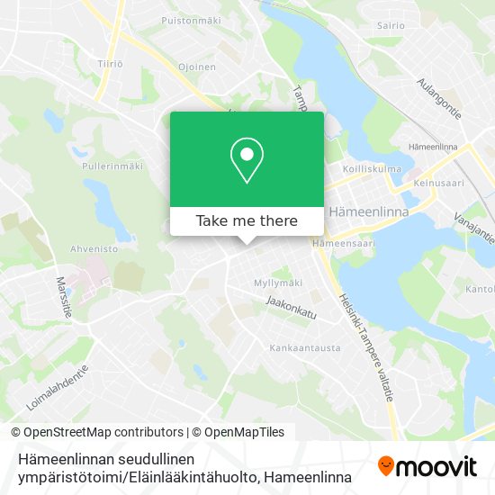 Hämeenlinnan seudullinen ympäristötoimi / Eläinlääkintähuolto map