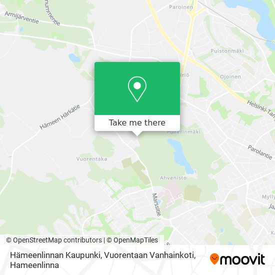 Hämeenlinnan Kaupunki, Vuorentaan Vanhainkoti map