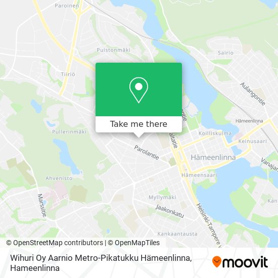 Wihuri Oy Aarnio Metro-Pikatukku Hämeenlinna map