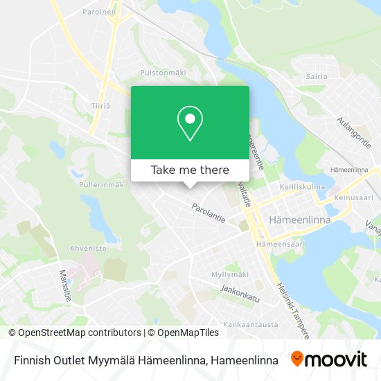 Finnish Outlet Myymälä Hämeenlinna map