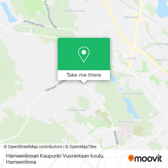 Hämeenlinnan Kaupunki Vuorentaan koulu map