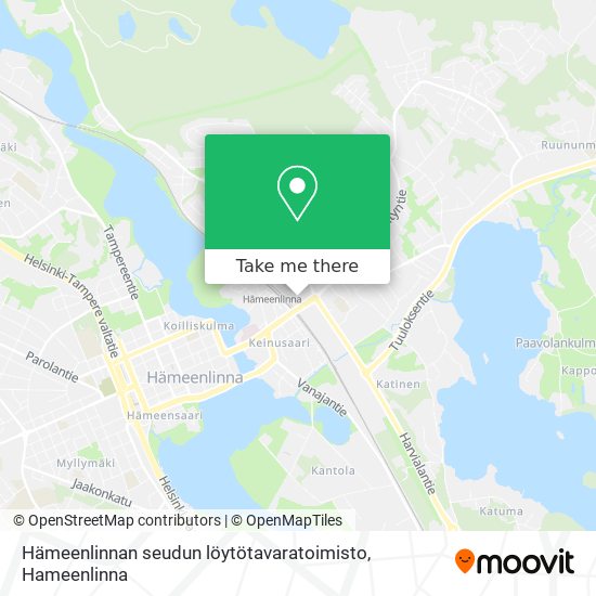 Hämeenlinnan seudun löytötavaratoimisto map