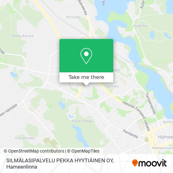 SILMÄLASIPALVELU PEKKA HYYTIÄINEN OY map