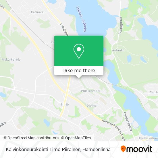 Kaivinkoneurakointi Timo Piirainen map