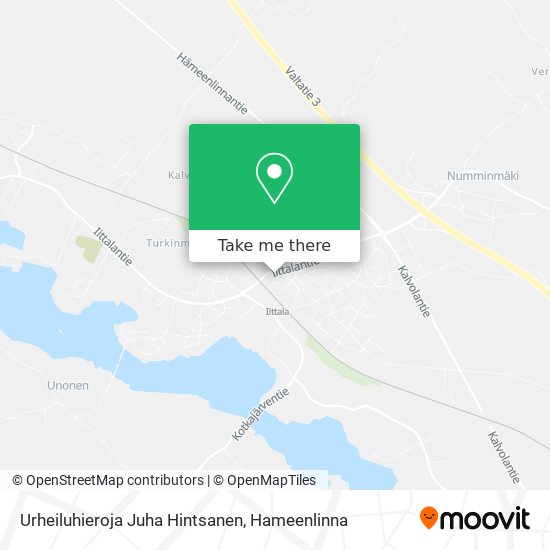 Urheiluhieroja Juha Hintsanen map