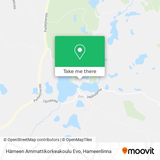 Hämeen Ammattikorkeakoulu Evo map