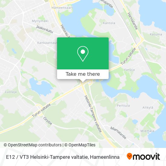 E12 / VT3 Helsinki-Tampere valtatie map