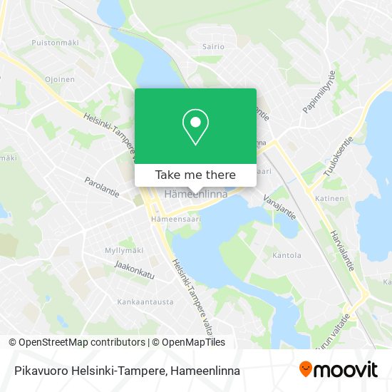 Pikavuoro Helsinki-Tampere map