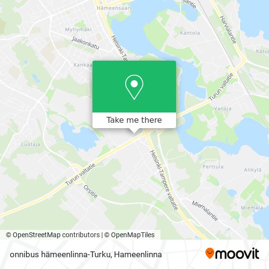 onnibus hämeenlinna-Turku map