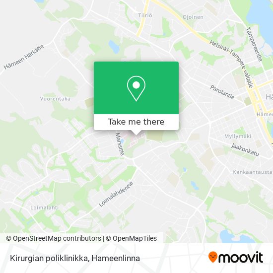 How to get to Kirurgian poliklinikka in Hämeenlinna by Bus?