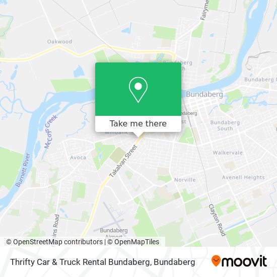 Mapa Thrifty Car & Truck Rental Bundaberg