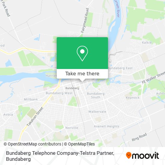 Mapa Bundaberg Telephone Company-Telstra Partner