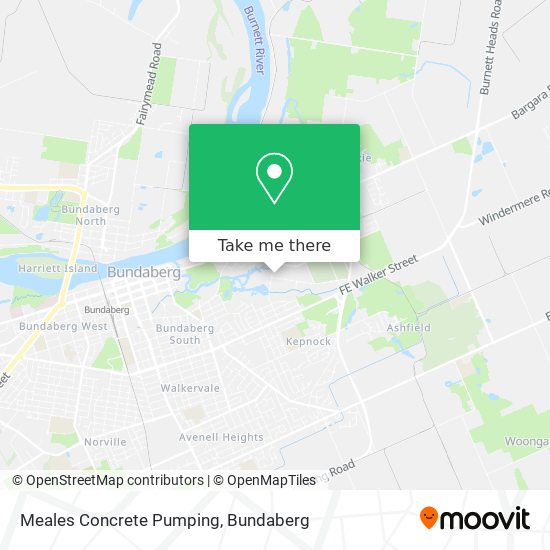 Meales Concrete Pumping map