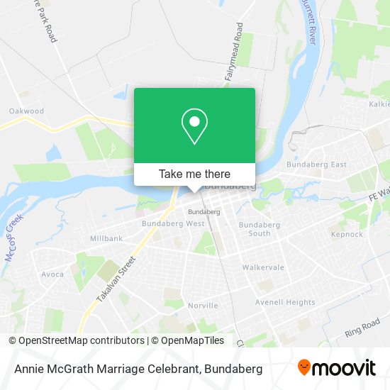 Annie McGrath Marriage Celebrant map