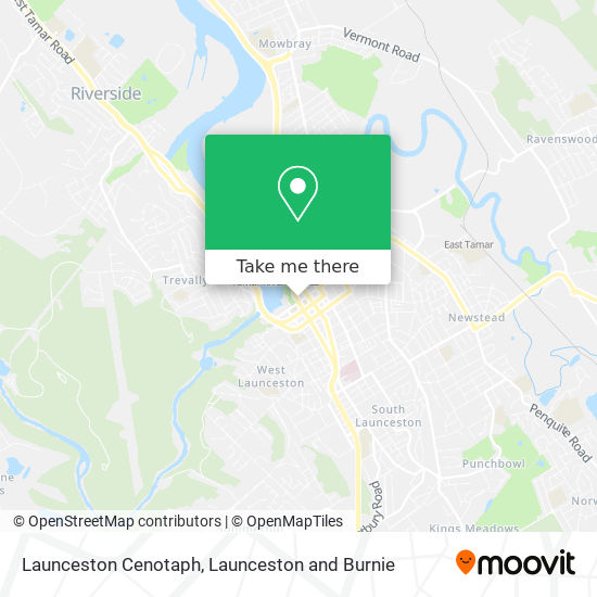 Launceston Cenotaph map