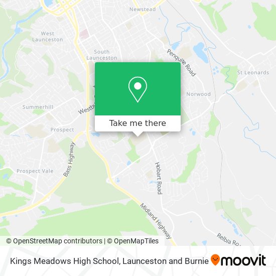 Kings Meadows High School map
