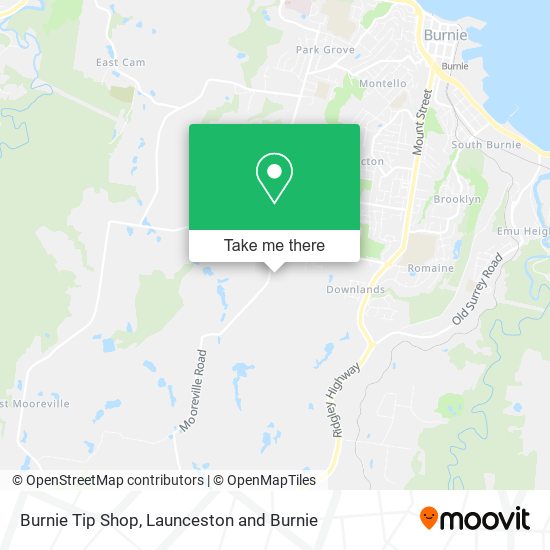 Burnie Tip Shop map