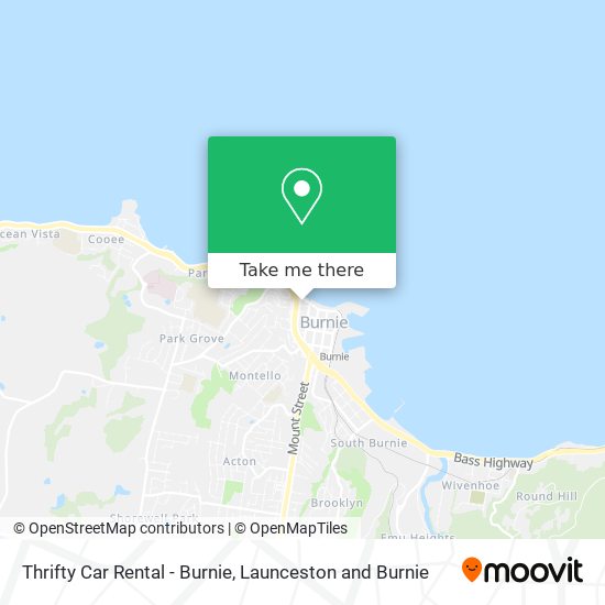 Thrifty Car Rental - Burnie map