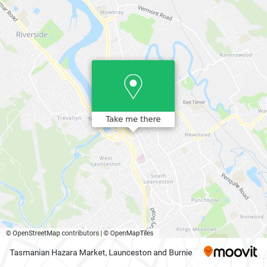 Tasmanian Hazara Market map