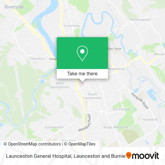 Launceston General Hospital map