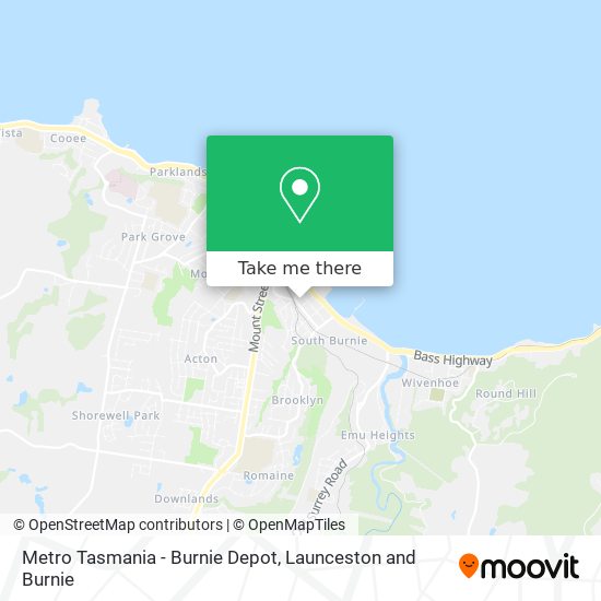 Metro Tasmania - Burnie Depot map