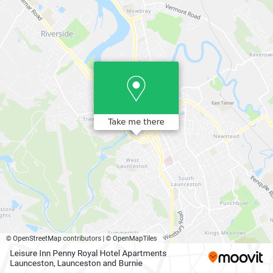 Leisure Inn Penny Royal Hotel Apartments Launceston map