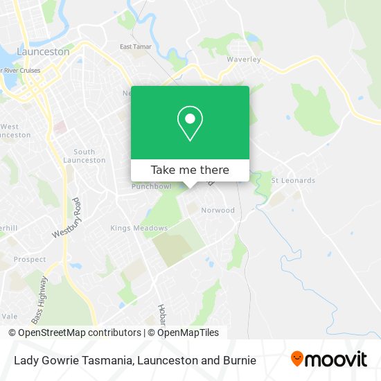 Lady Gowrie Tasmania map