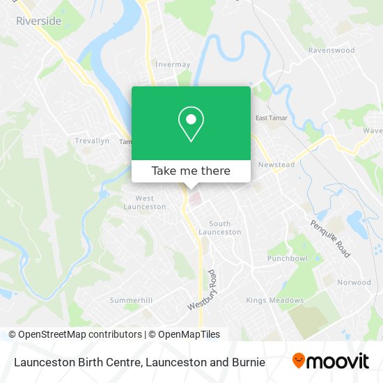 Mapa Launceston Birth Centre