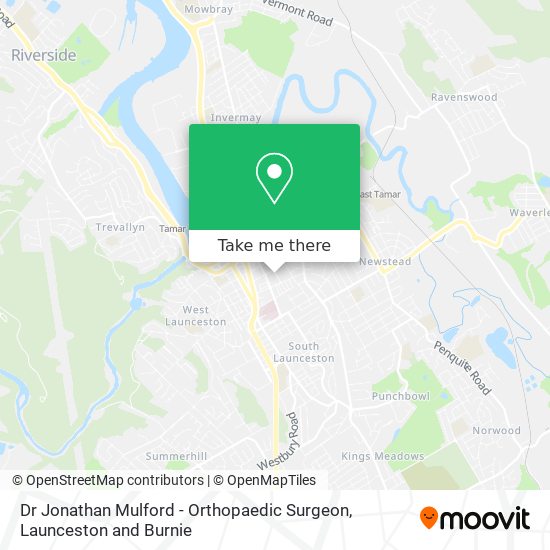Dr Jonathan Mulford - Orthopaedic Surgeon map