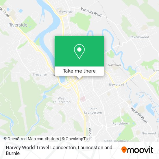 Harvey World Travel Launceston map