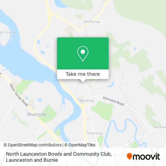 North Launceston Bowls and Community Club map