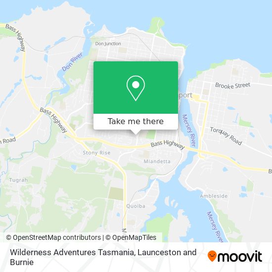 Wilderness Adventures Tasmania map