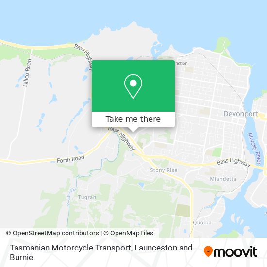 Tasmanian Motorcycle Transport map