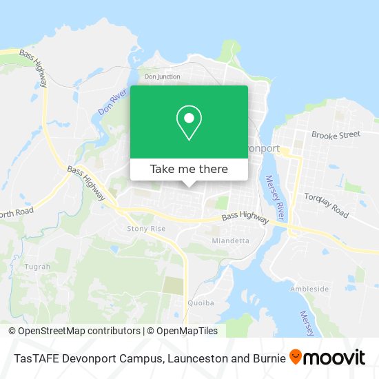 Mapa TasTAFE Devonport Campus