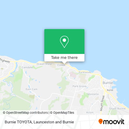 Burnie TOYOTA map