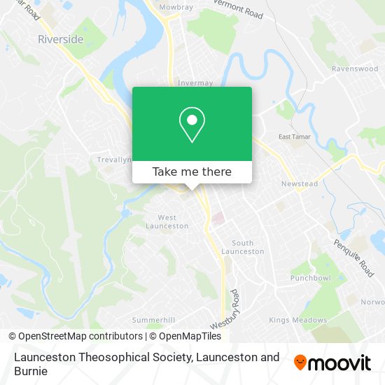 Mapa Launceston Theosophical Society