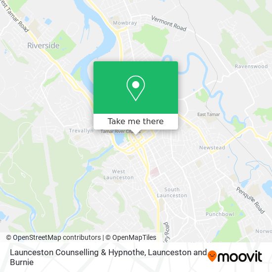 Mapa Launceston Counselling & Hypnothe