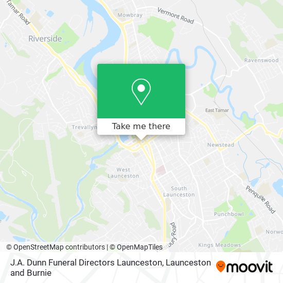 J.A. Dunn Funeral Directors Launceston map